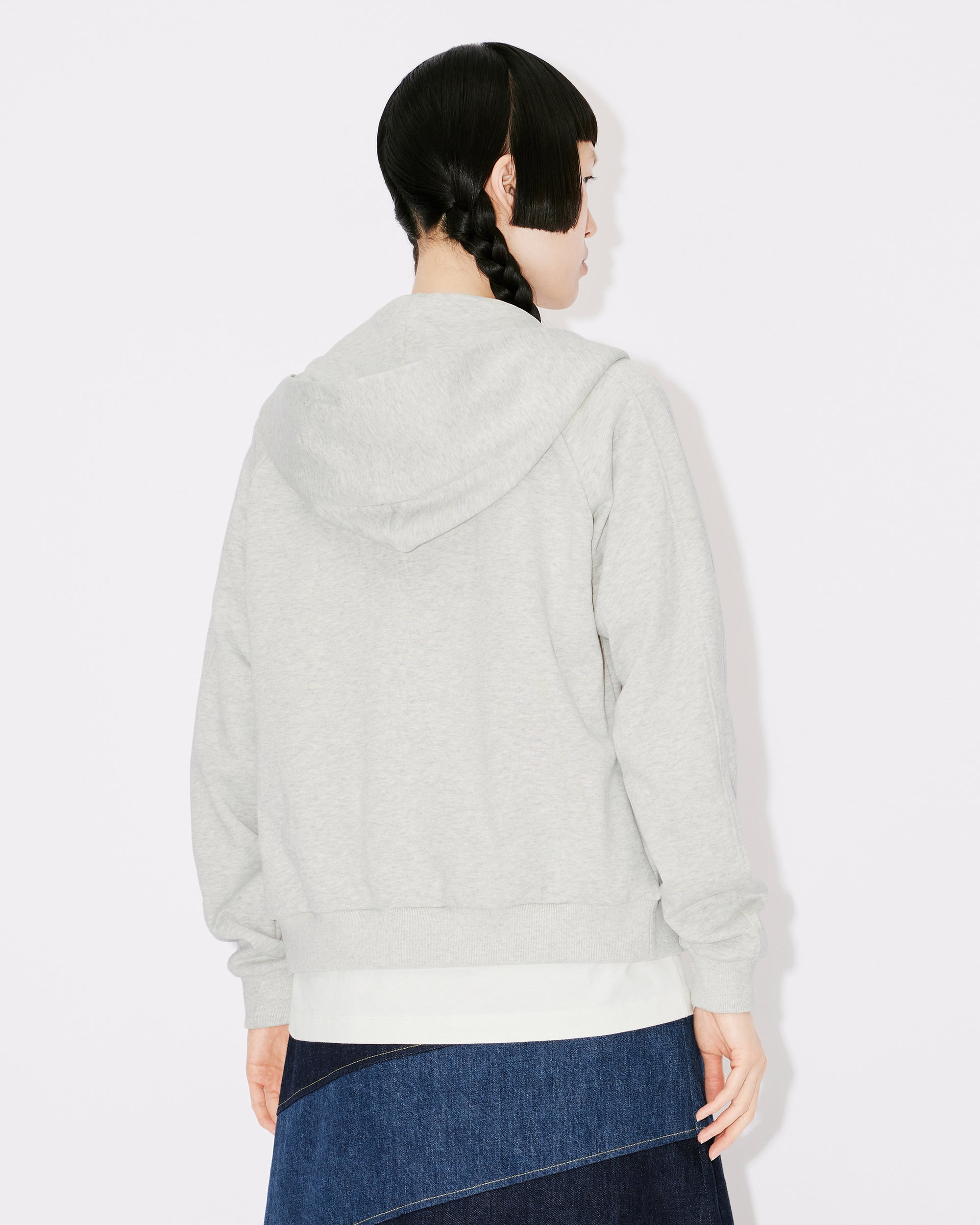 Kenzo Target' Crest hooded zip sweatshirt - Pale Grey