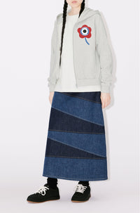Kenzo Target' Crest hooded zip sweatshirt - Pale Grey