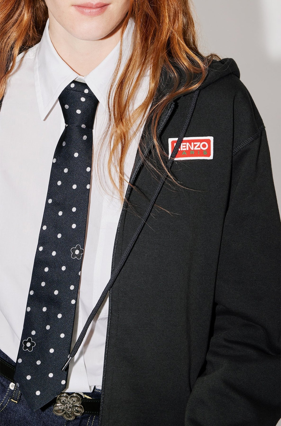Sweatshirt zippé à capuche "Kenzo Paris" - Black
