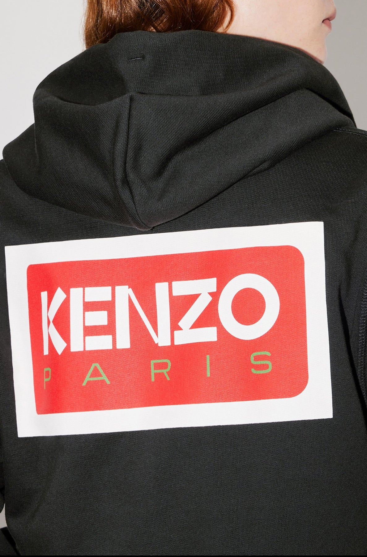 Sweatshirt zippé à capuche "Kenzo Paris" - Black