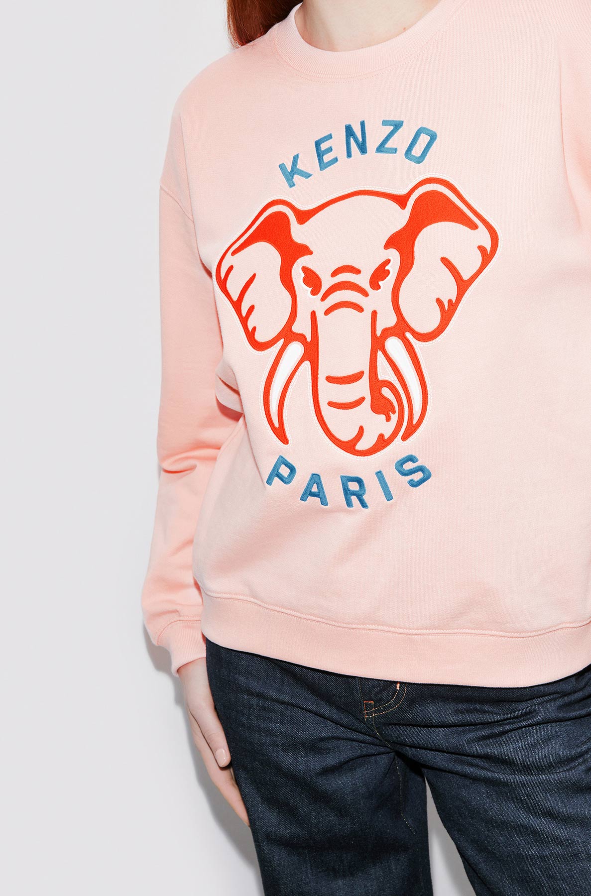 Sweatshirt Kenzo Éléphant "Varsity Jungle" - Faded Pink