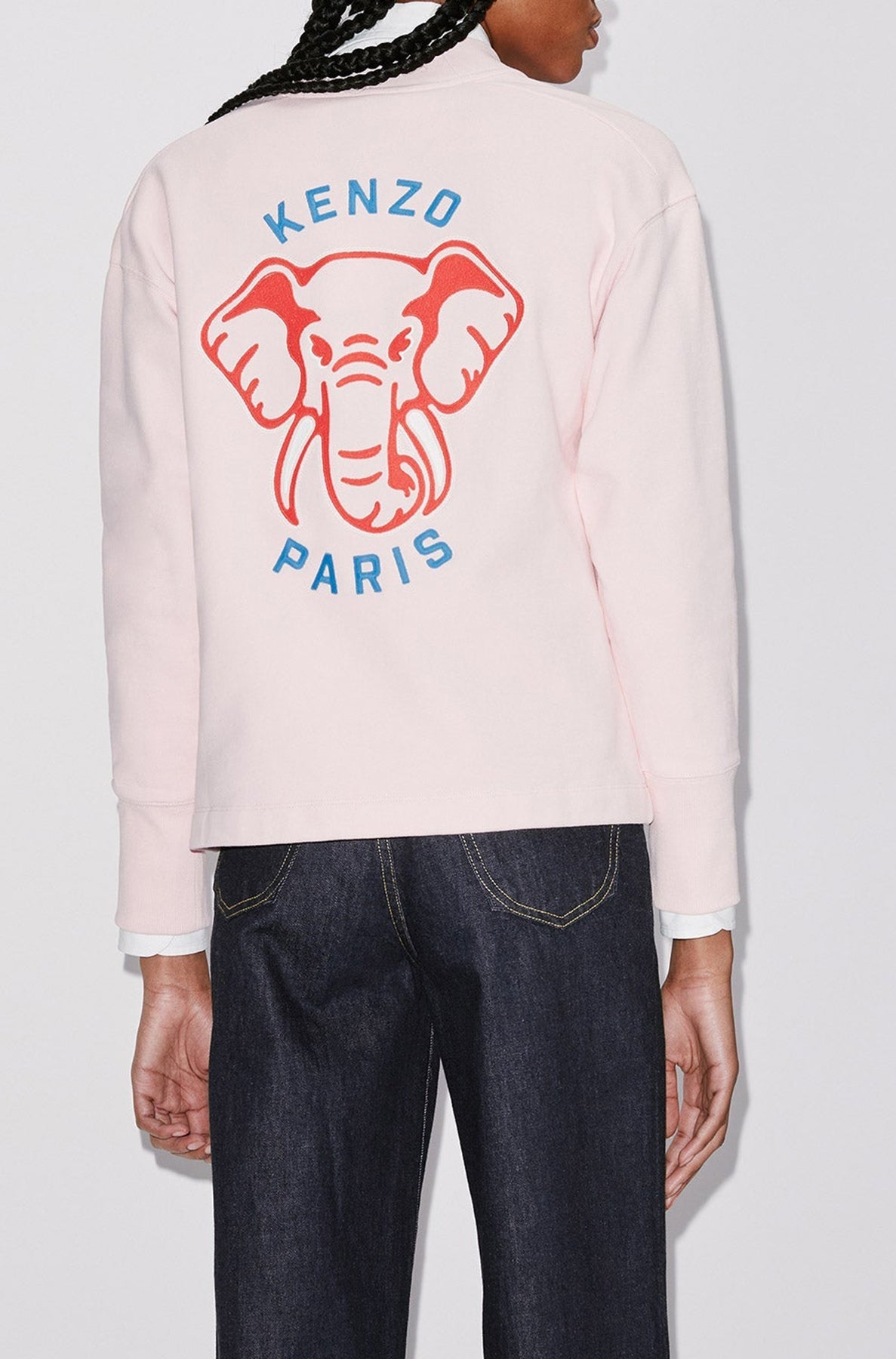 Cardigan Kenzo Éléphant "Varsity Jungle" - Faded Pink