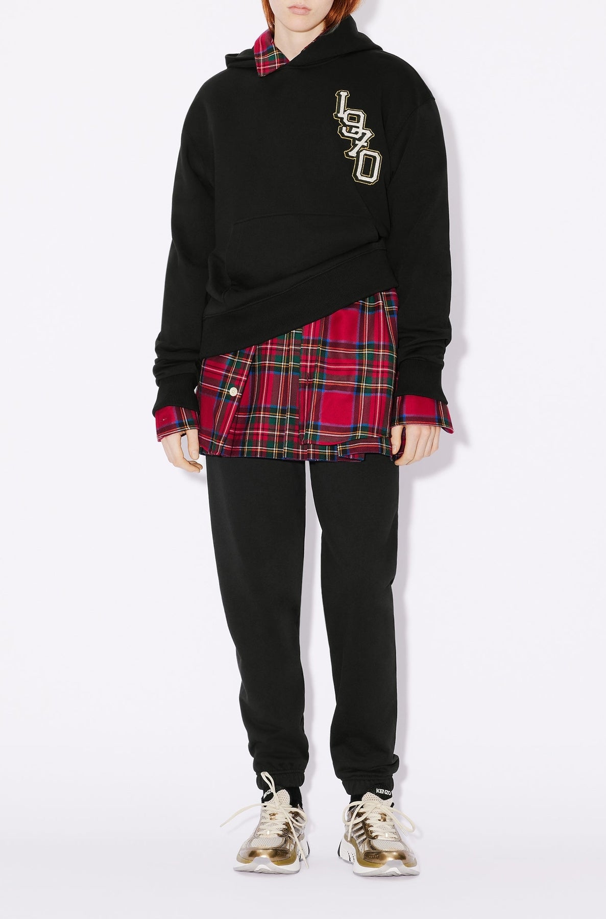 Sweatshirt à capuche brodé "Tiger Varsity" - Black