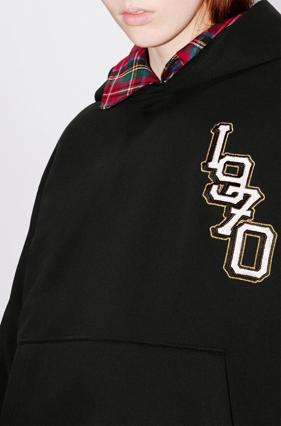 Sweatshirt à capuche brodé "Tiger Varsity" - Black