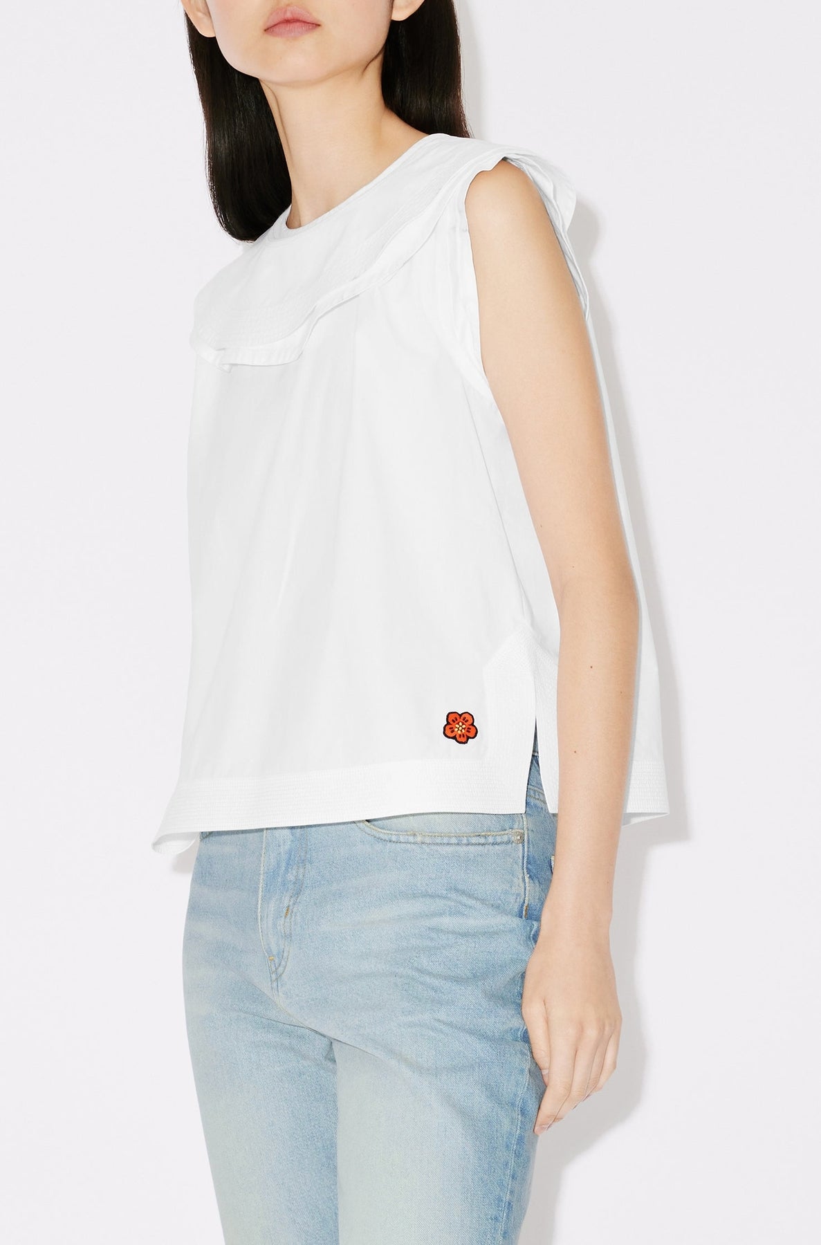 Blouse double col - White