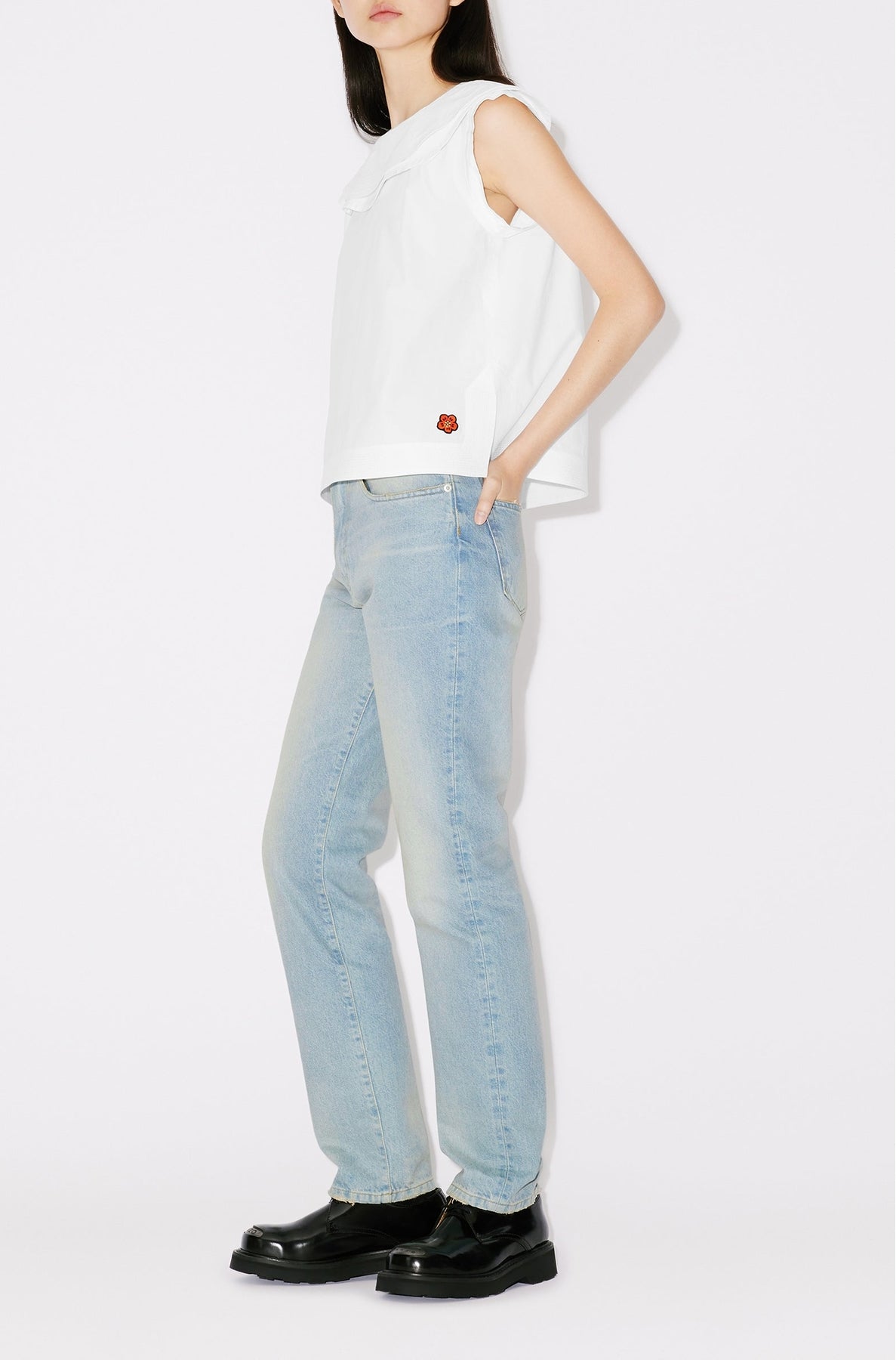 Blouse double col - White