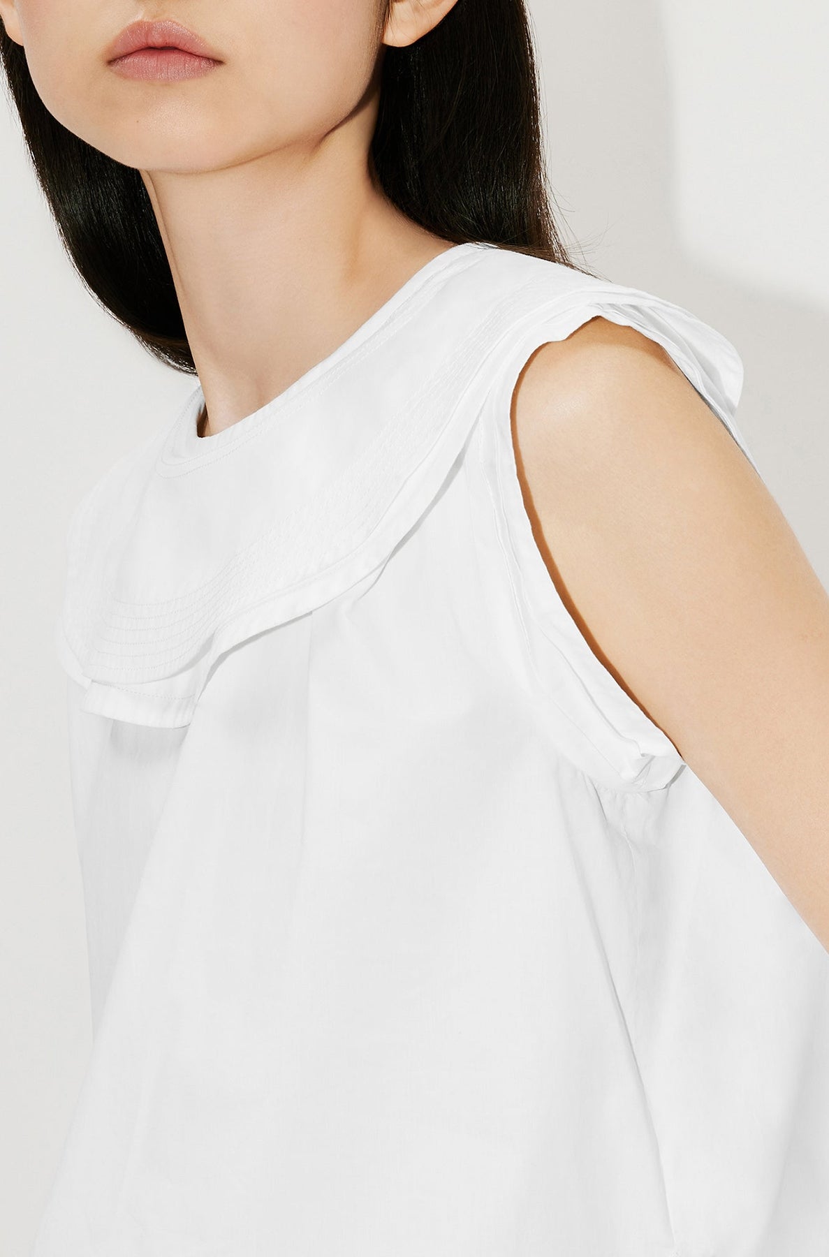 Blouse double col - White