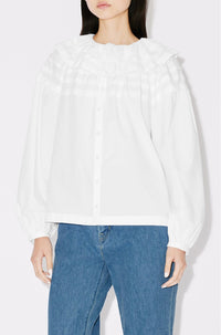 Pierrot collar blouse - White