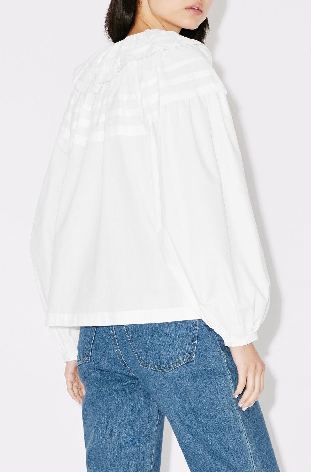 Pierrot collar blouse - White