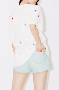 T-shirt oversize brodé "Kenzo Target" - Off White
