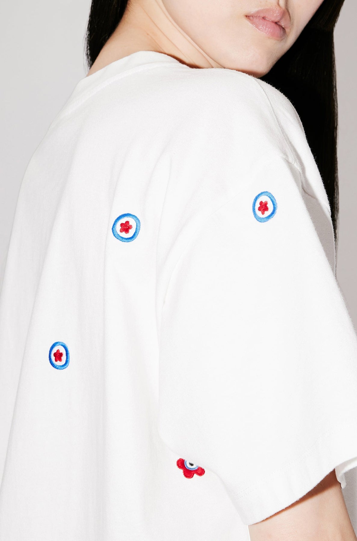 T-shirt oversize brodé "Kenzo Target" - Off White