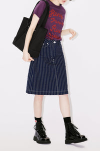 T-shirt classique brodé "Kenzo Rue Vivienne" - Aubergine