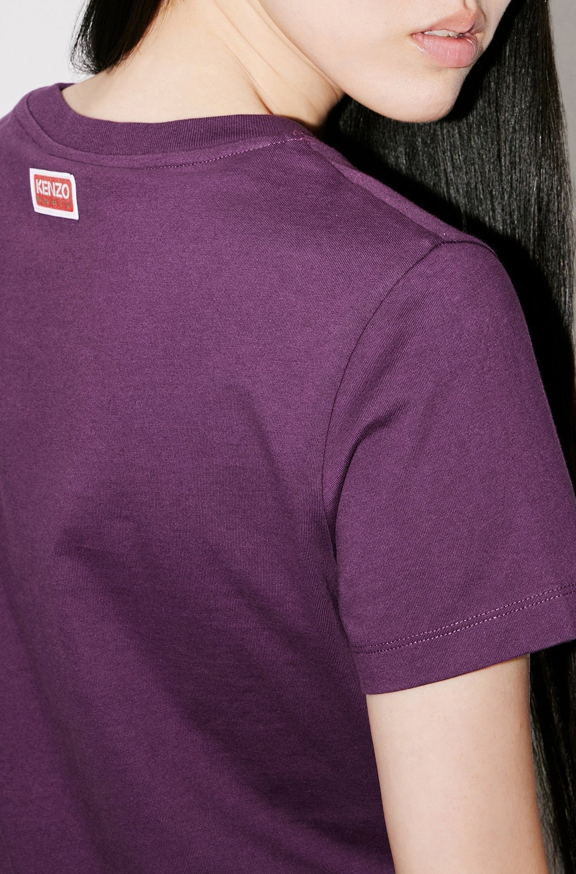 T-shirt classique brodé "Kenzo Rue Vivienne" - Aubergine
