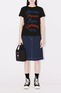 T-shirt classique brodé "Kenzo Rue Vivienne" - Black