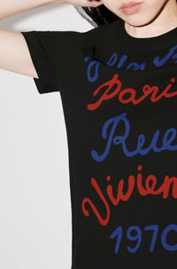 T-shirt classique brodé "Kenzo Rue Vivienne" - Black