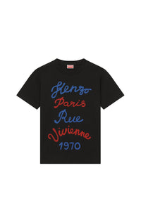 T-shirt classique brodé "Kenzo Rue Vivienne" - Black