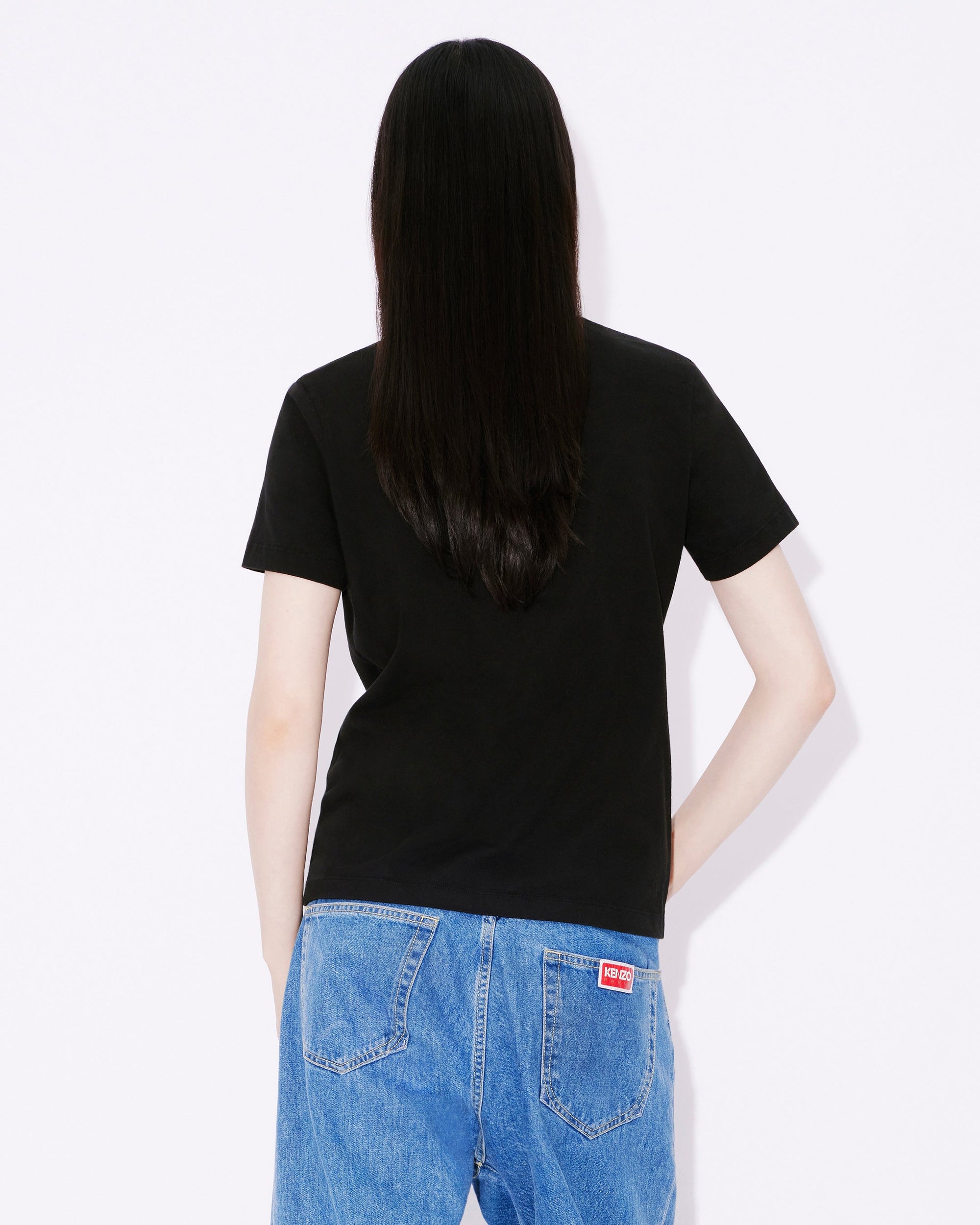 Loose embroidered T-shirt "Kenzo Kingyo Crest" - Black