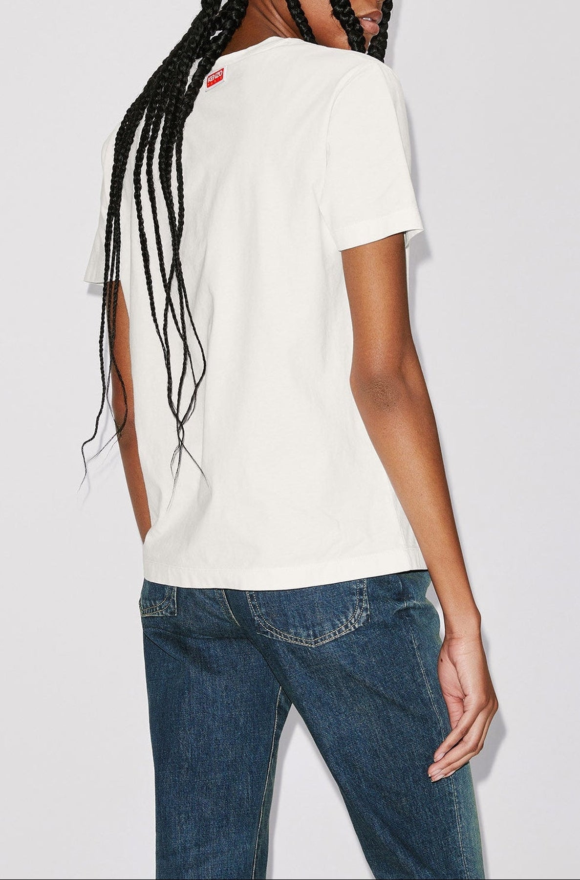 T-shirt loose Kenzo Éléphant Varsity Jungle - Off White