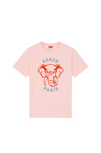 Loose Kenzo Elephant "Varsity Jungle" T-shirt - Faded Pink