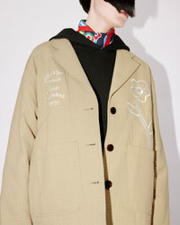 Veste workwear brodée "Kenzo Rue Vivienne" - Camel