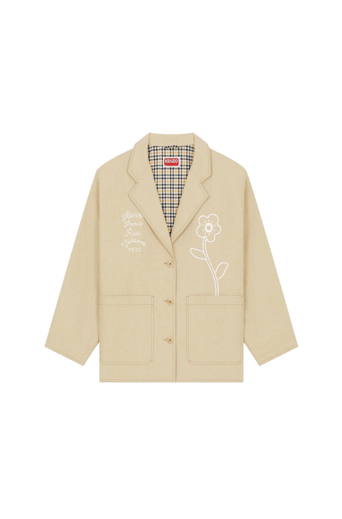 Veste workwear brodée "Kenzo Rue Vivienne" - Camel