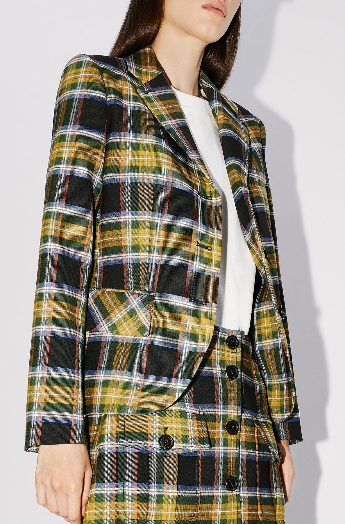 Fitted wool blend blazer - Dark Khaki