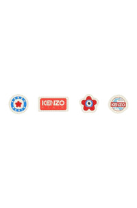 Set of 4 Kenzo Jungle leather badges - Multicolour
