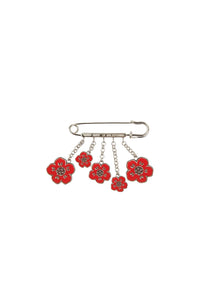 Broche "Boke Flower" - Medium Red