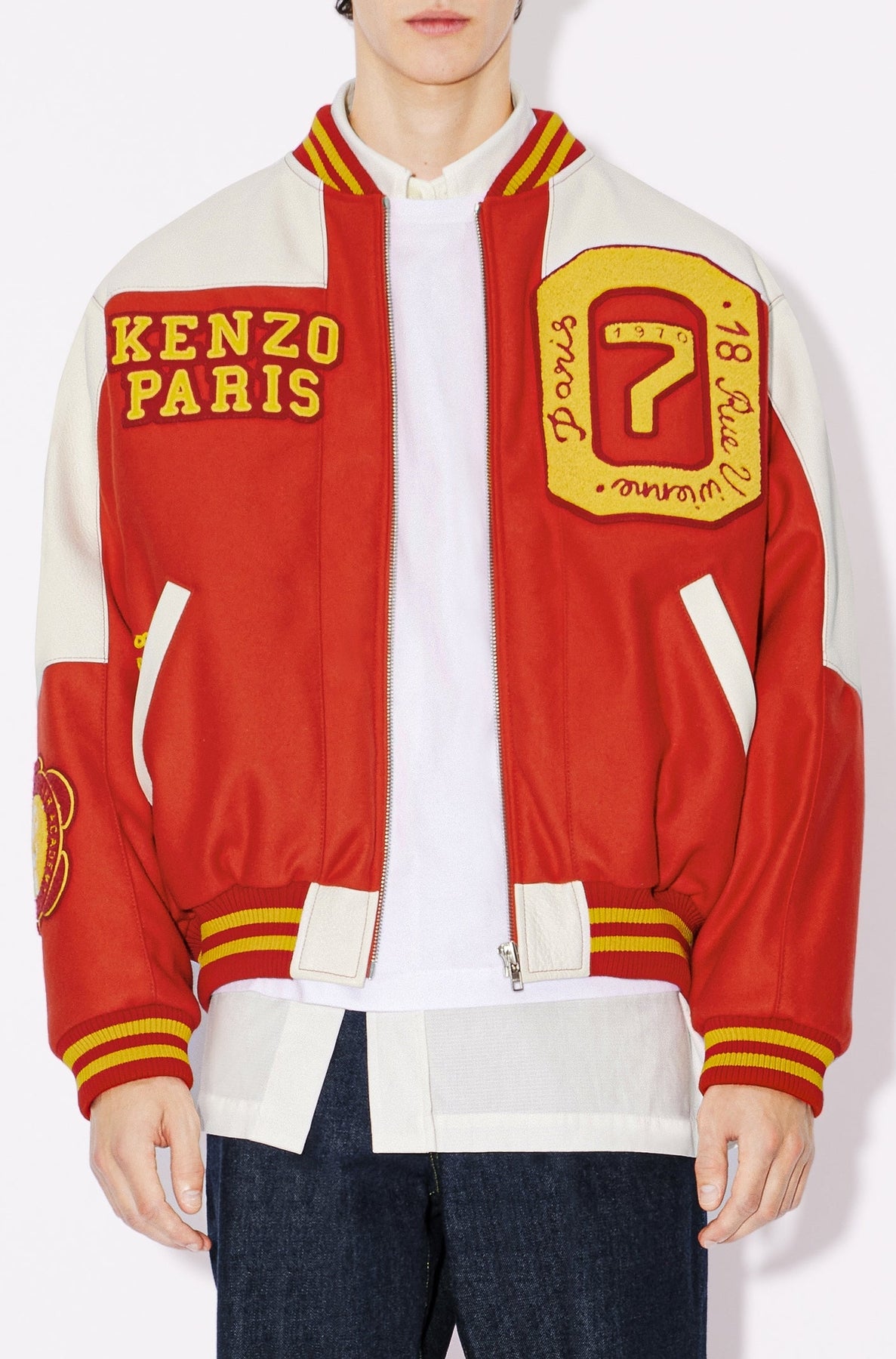 Veste varsity "Kenzo Tiger Academy" en laine - Cherry