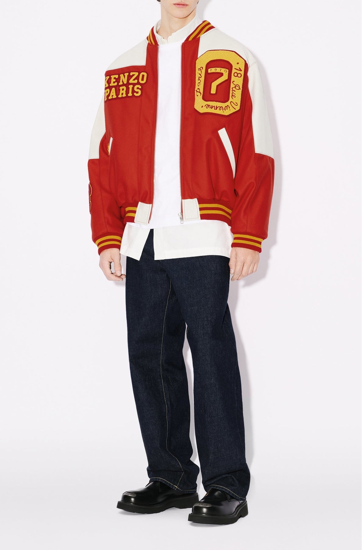 Veste varsity "Kenzo Tiger Academy" en laine - Cherry