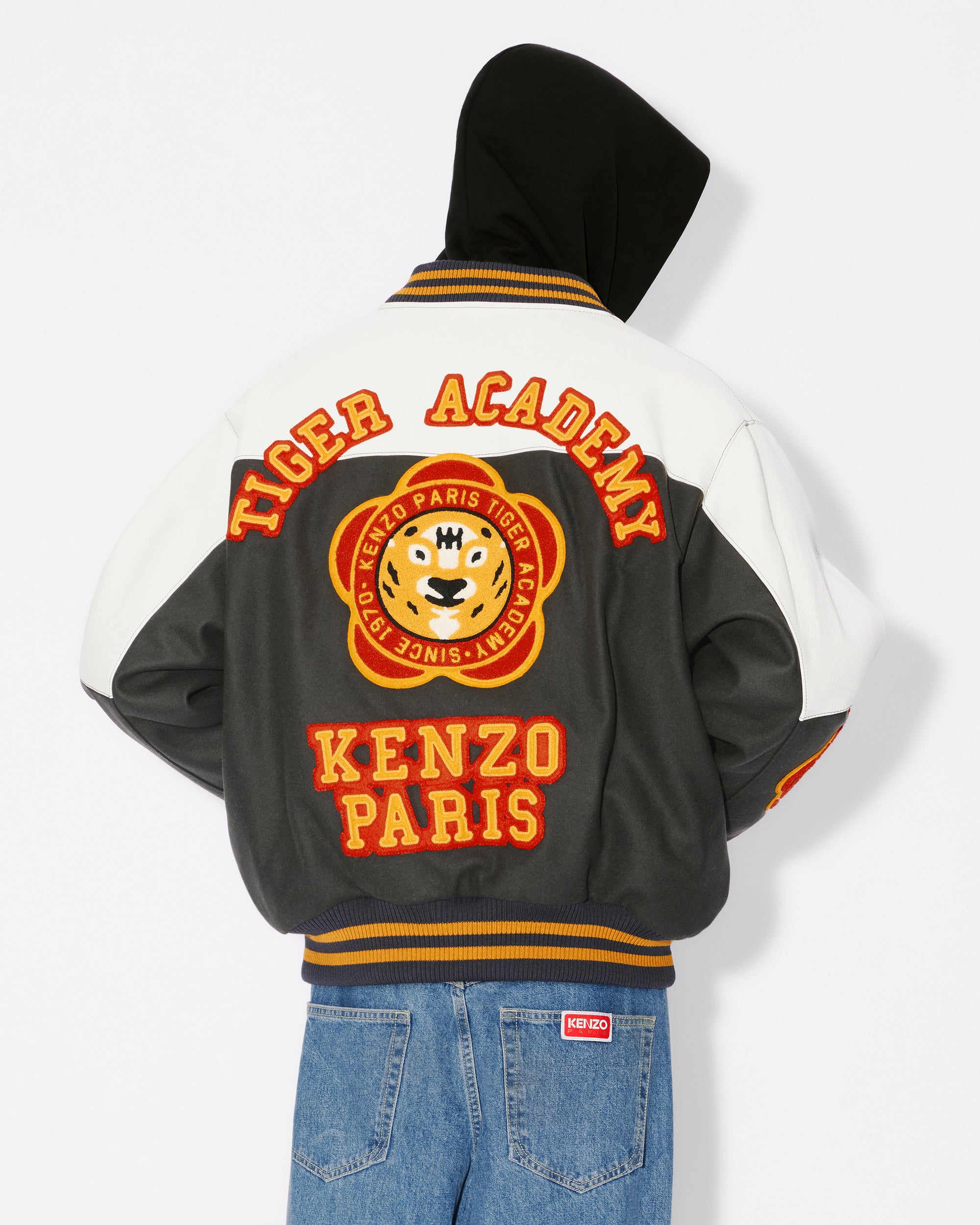Veste varsity "Kenzo Tiger Academy" en laine - Anthracite
