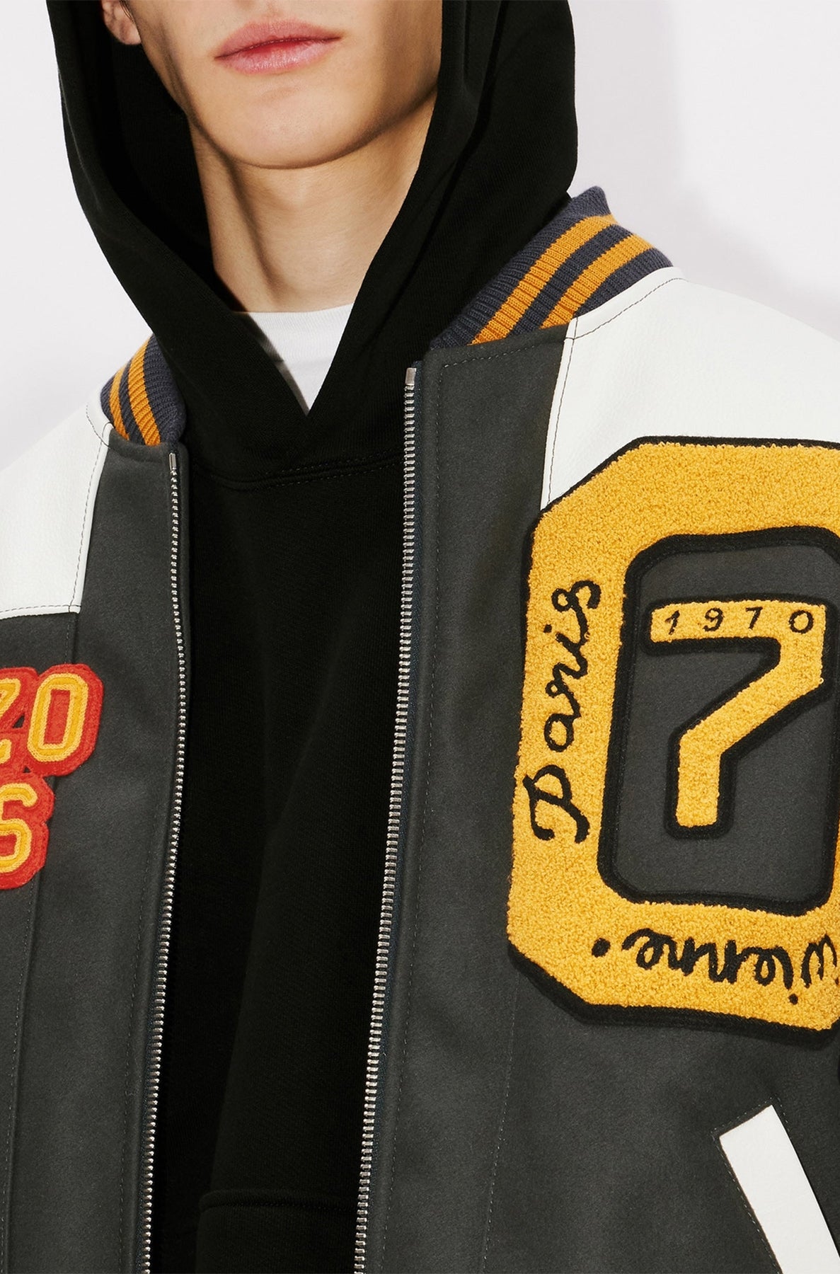 Veste varsity "Kenzo Tiger Academy" en laine - Anthracite