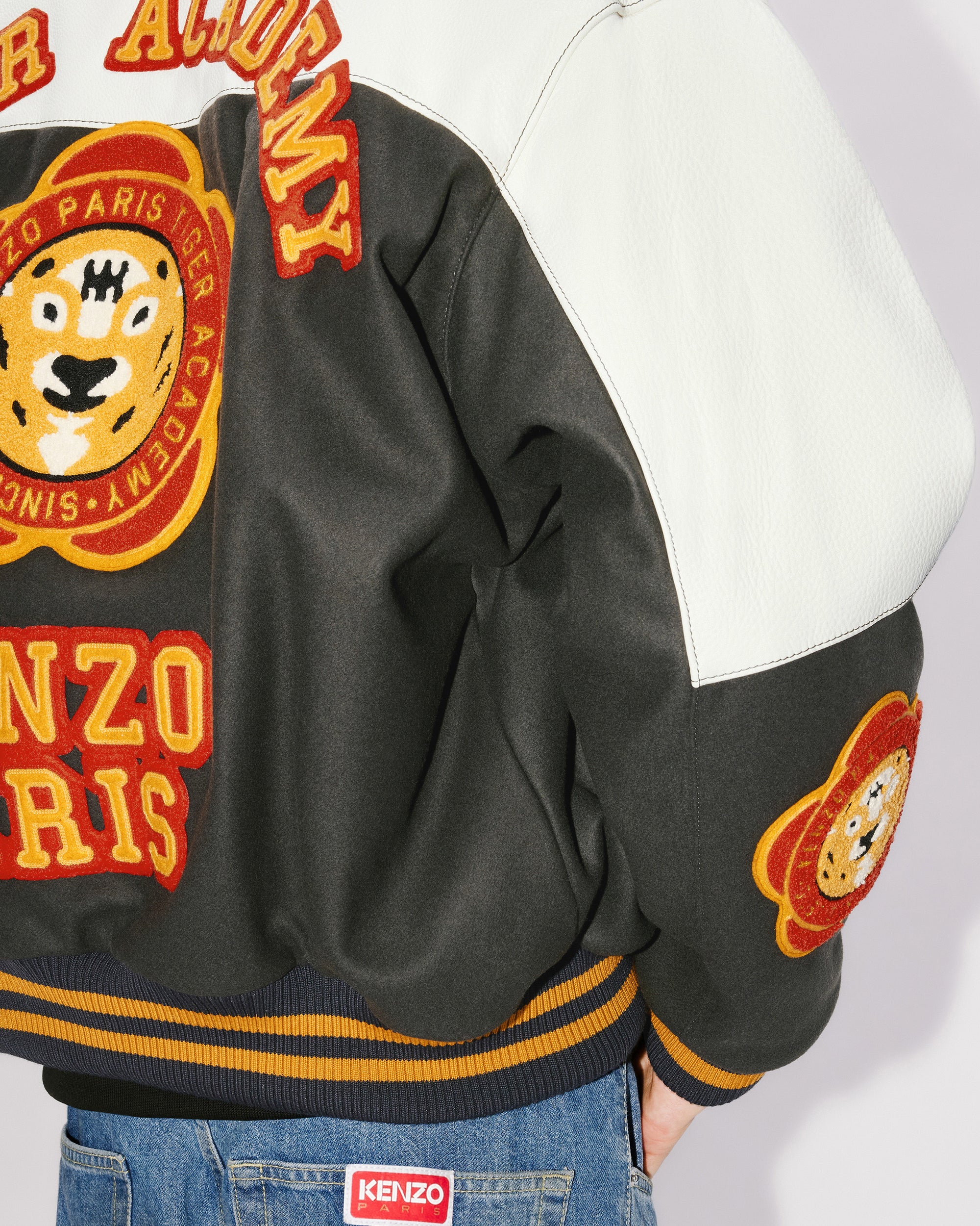 Veste varsity "Kenzo Tiger Academy" en laine - Anthracite
