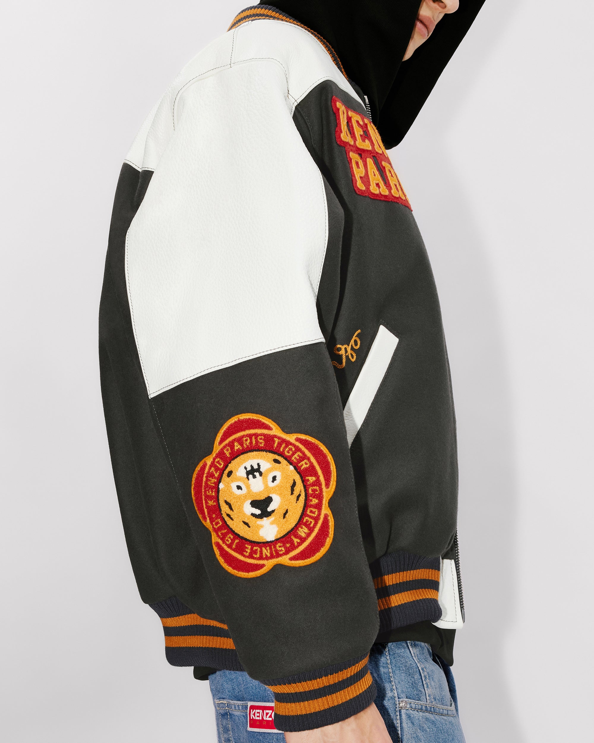 Veste varsity "Kenzo Tiger Academy" en laine - Anthracite