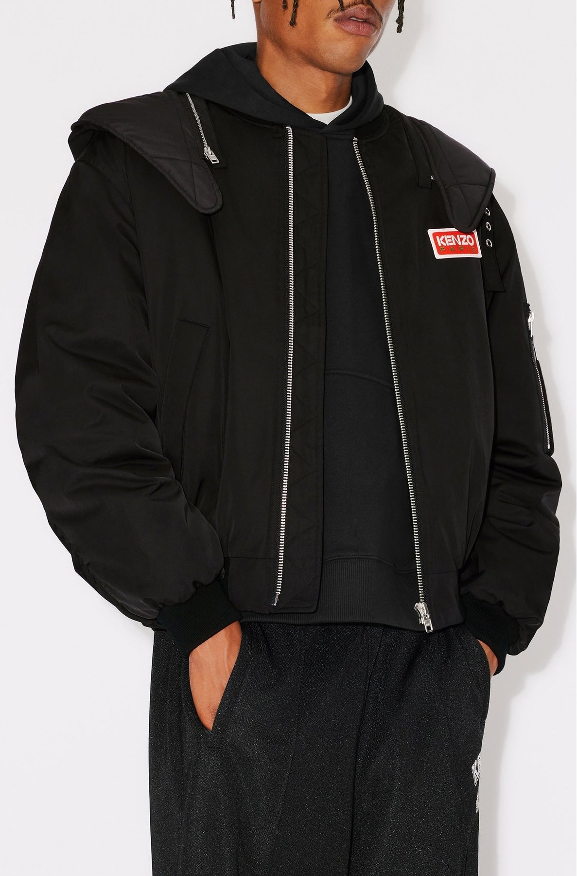 Parka courte à capuche - Black