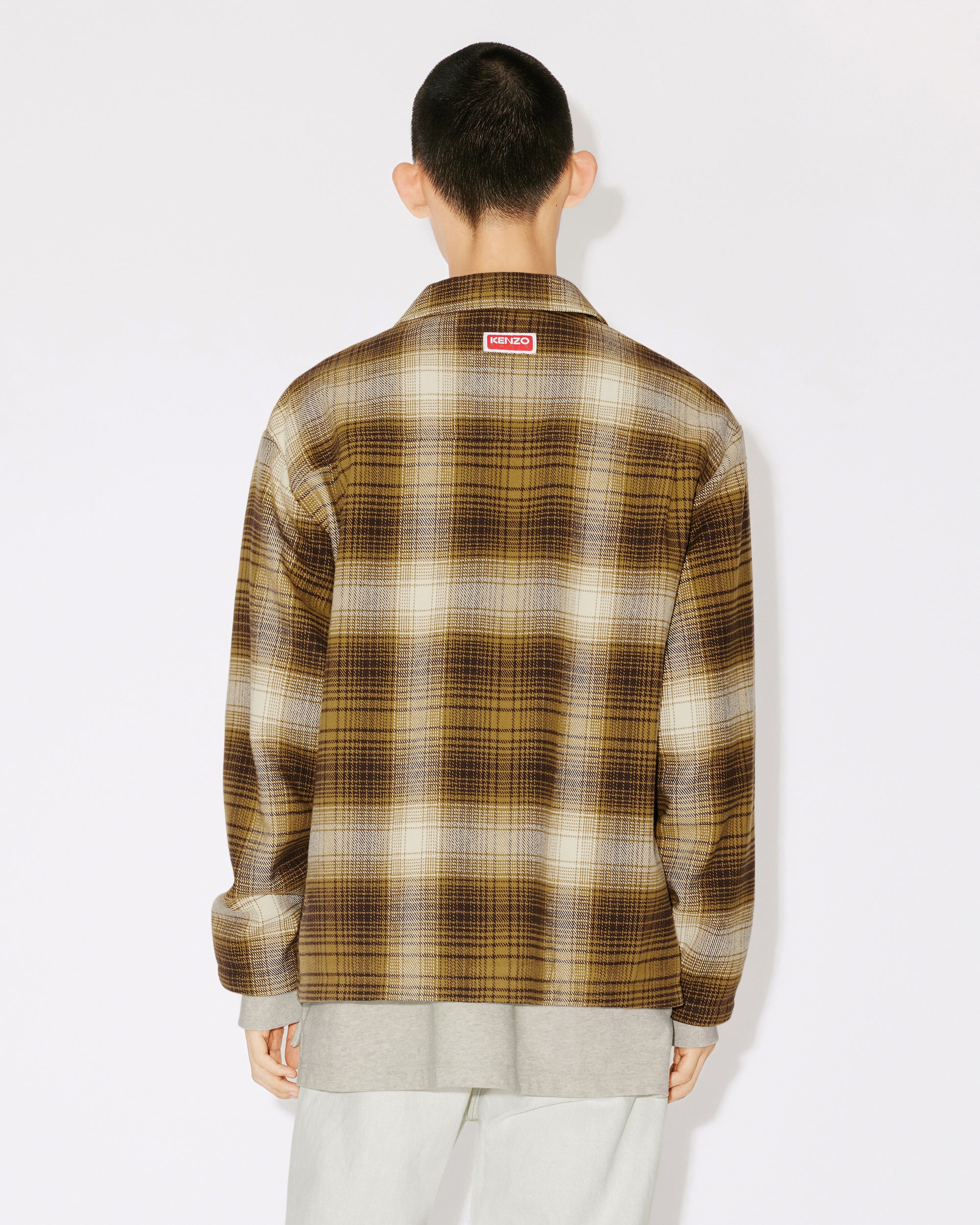 Checked Plaid Zipped Overshirt