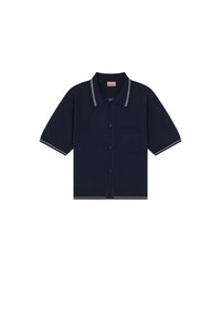 Kenzo Target wool boxy polo cardigan - Midnight Blue
