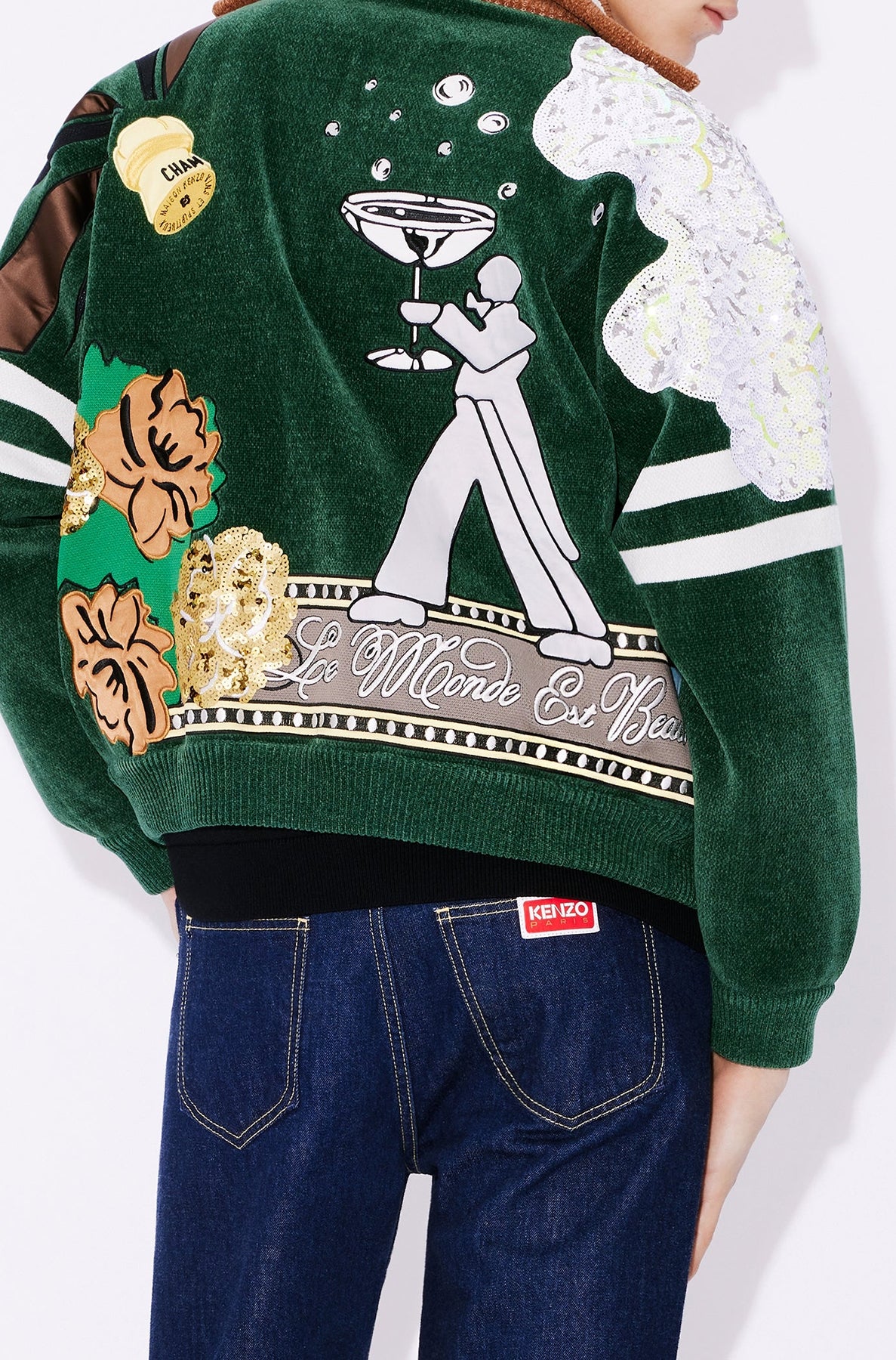Kenzo Party' embroidered bomber - Pine