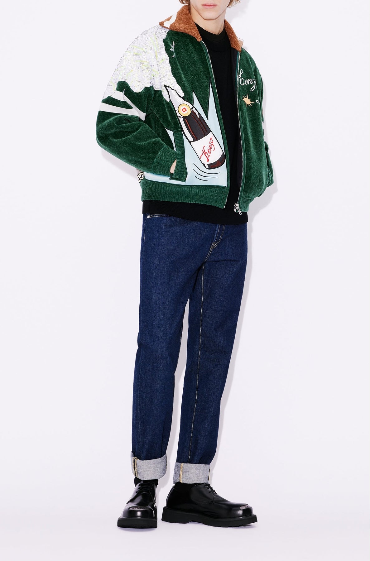 Kenzo Party' embroidered bomber - Pine