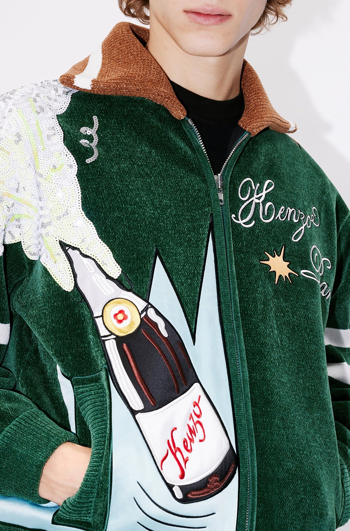 Kenzo Party' embroidered bomber - Pine