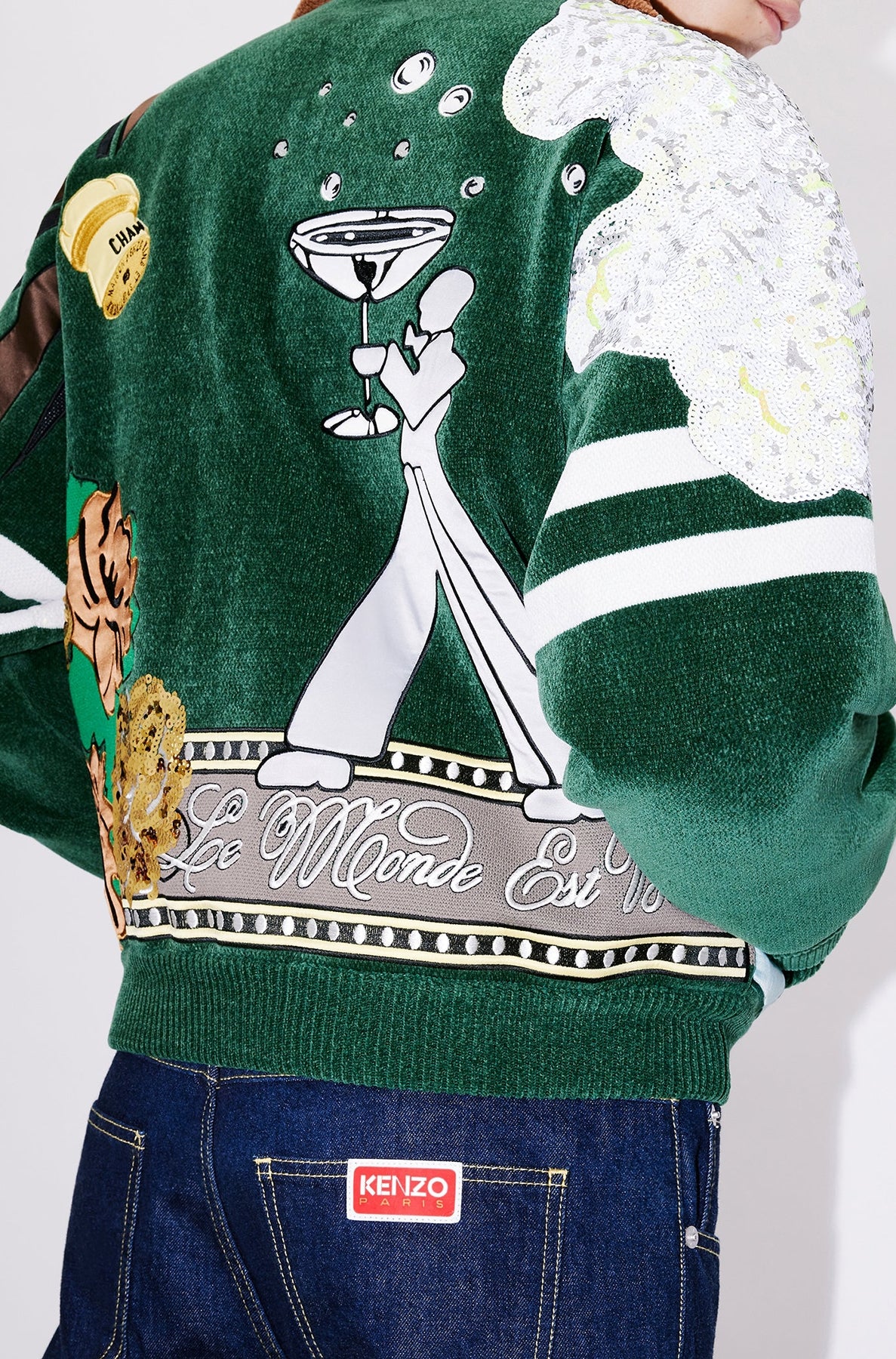 Kenzo Party' embroidered bomber - Pine