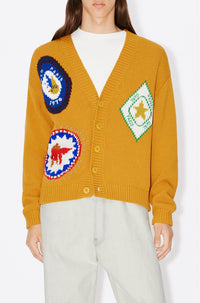 Kenzo Travel' hand-embroidered cardigan - Golden Yellow