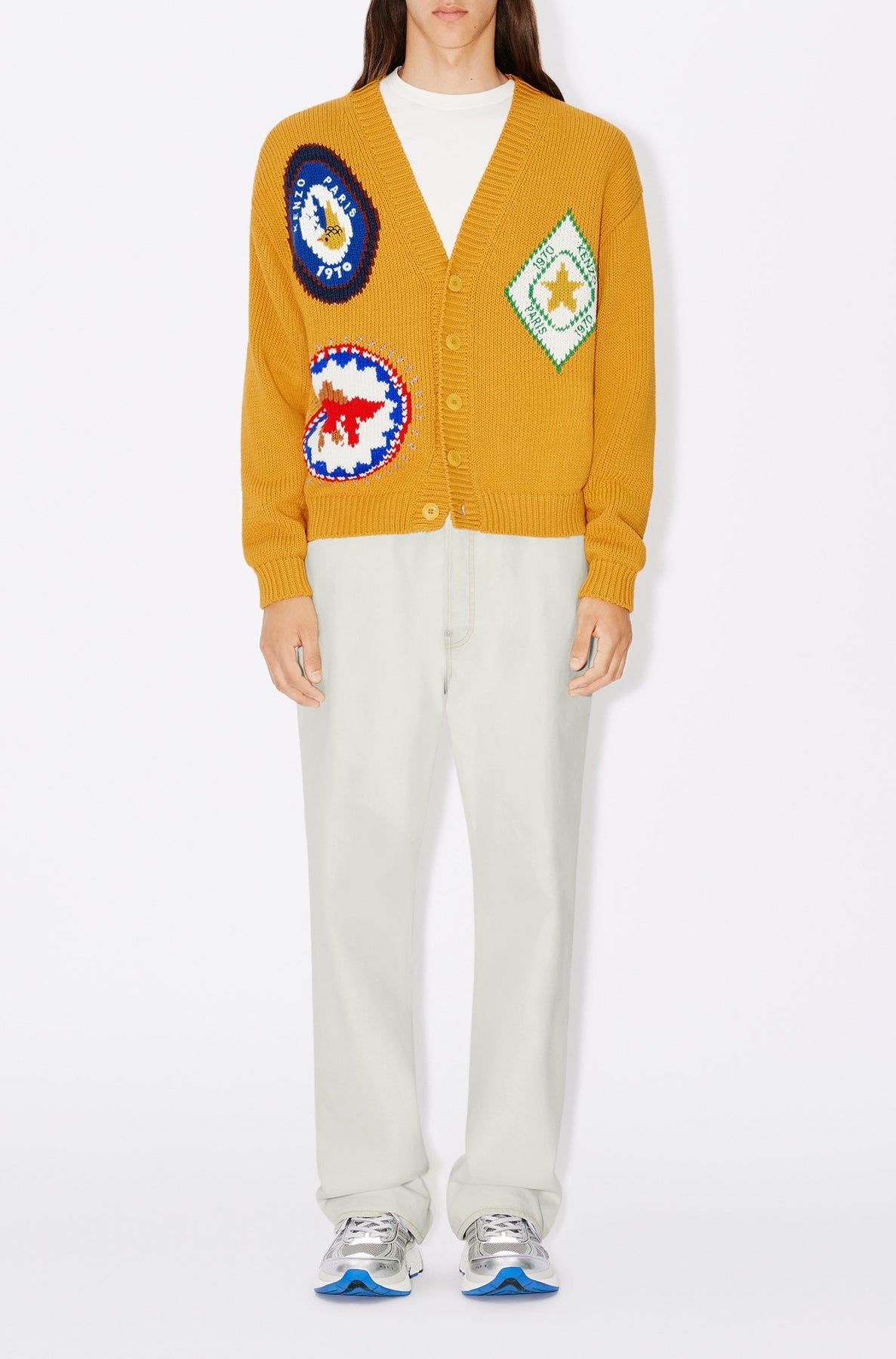 Kenzo Travel' hand-embroidered cardigan - Golden Yellow