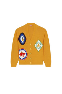 Kenzo Travel' hand-embroidered cardigan - Golden Yellow