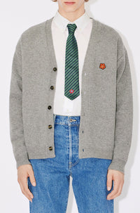 Boke Flower embroidered wool cardigan - Pearl Grey