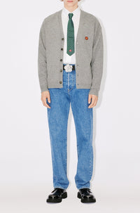 Boke Flower embroidered wool cardigan - Pearl Grey