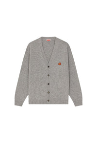 Boke Flower embroidered wool cardigan - Pearl Grey
