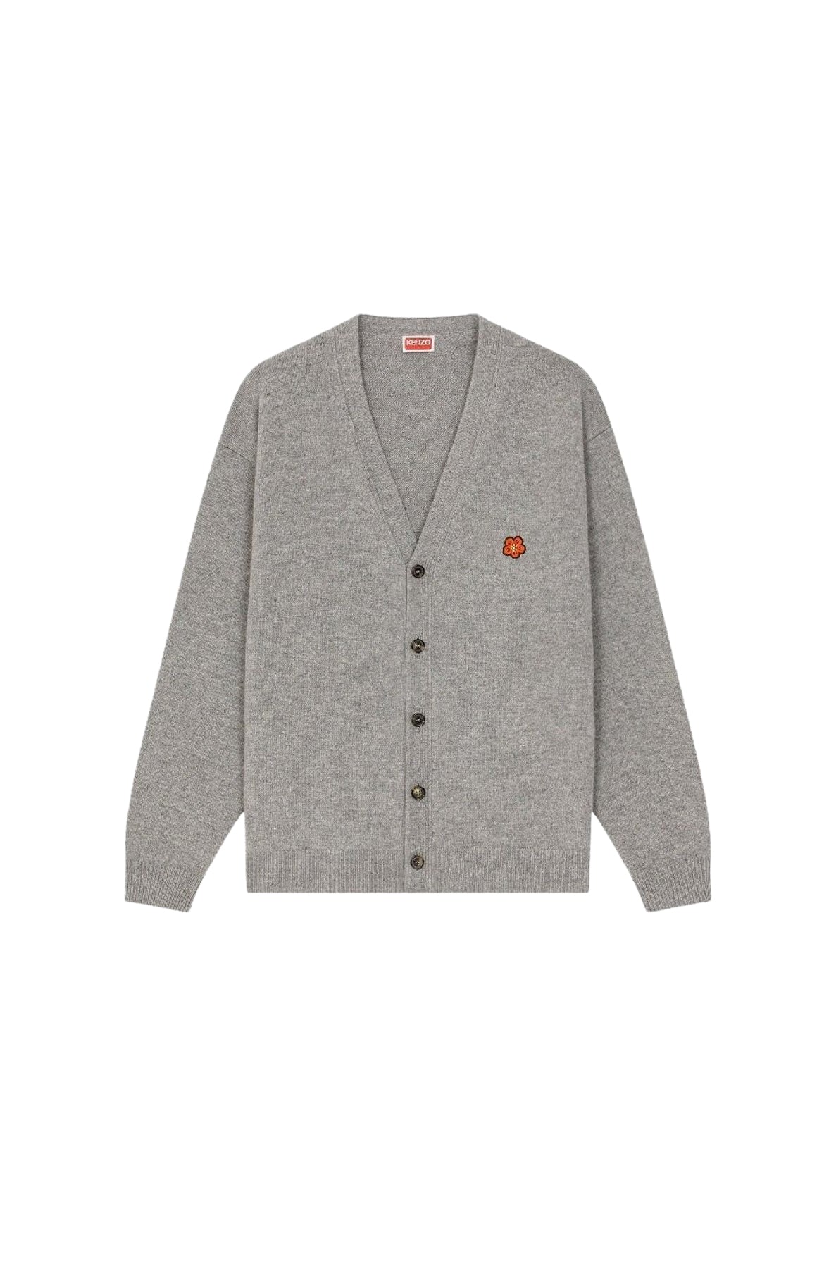 Boke Flower embroidered wool cardigan - Pearl Grey