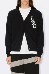 Cardigan brodé "Tiger Varsity" en laine - Black