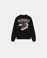 Cardigan brodé "Tiger Varsity" en laine - Black